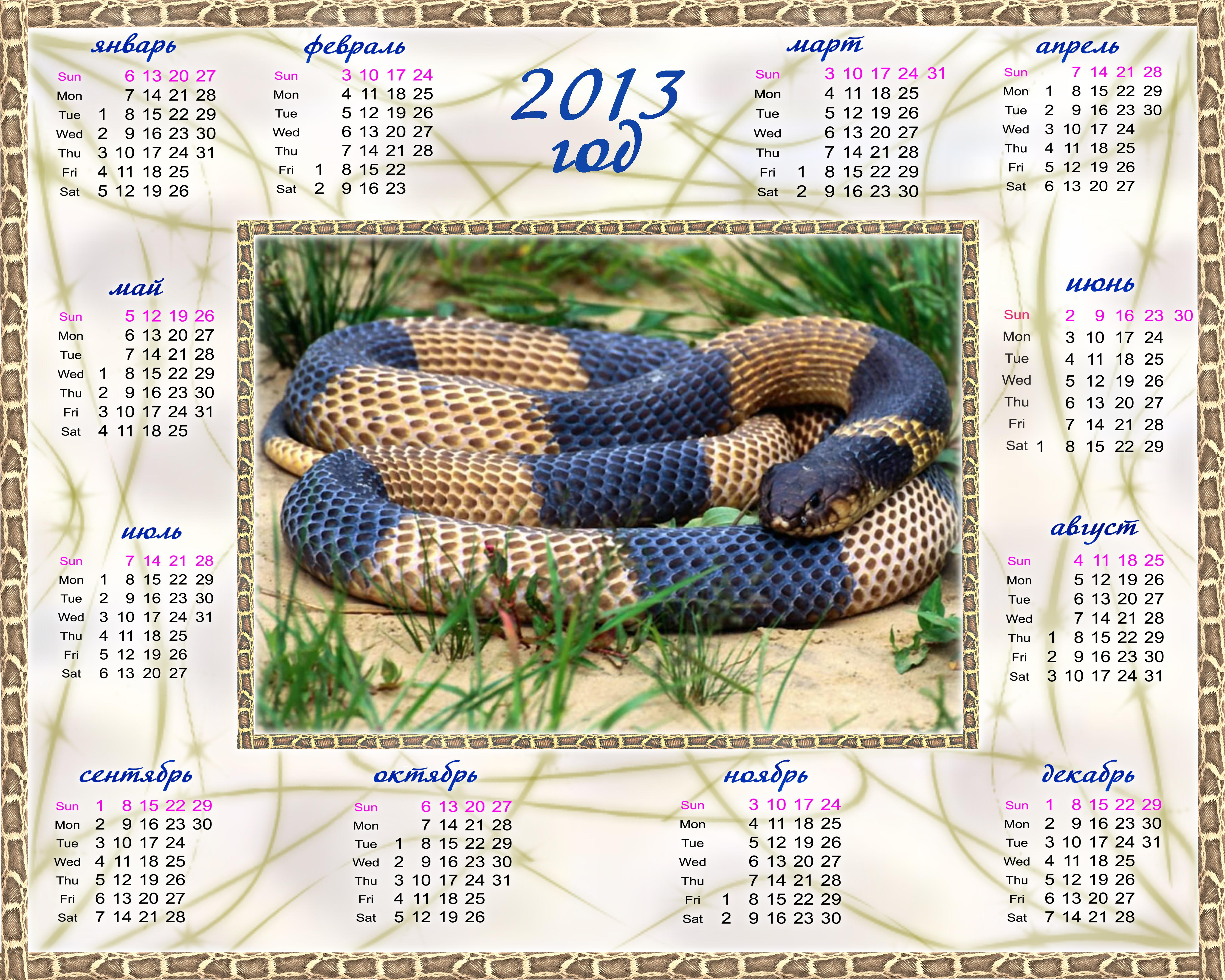 Новый год. Календарь на 2013